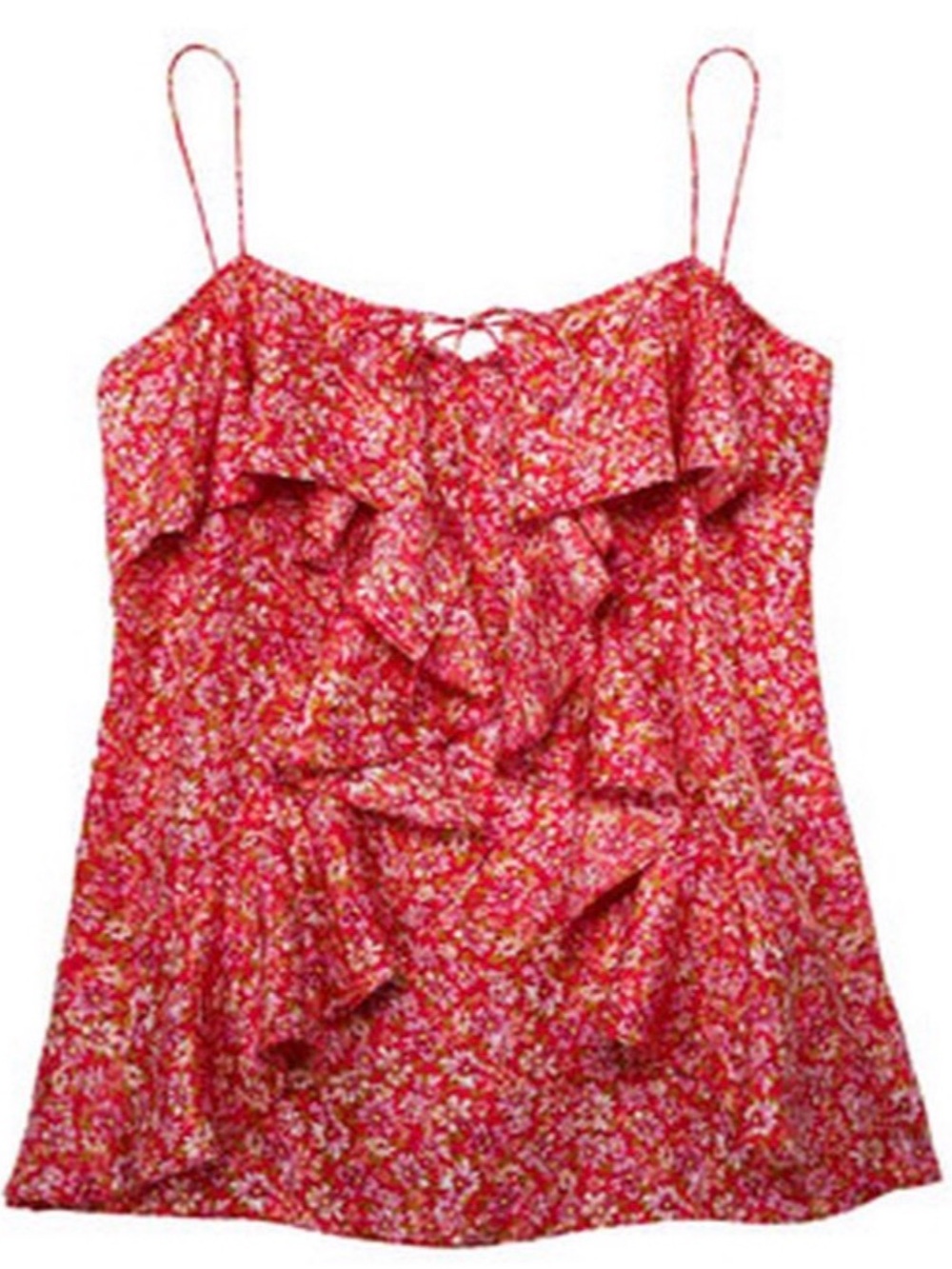 Women’s Red Floral Ruffle Cami Top